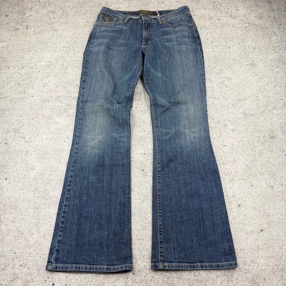 David Kahn Lauren Mid Rise Bootcut Blue Denim Jeans Womens 6 32x32 Made in USA